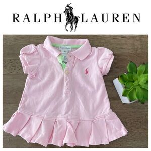 Ralph Lauren Baby Pink & Green Polo Dress - 3 months